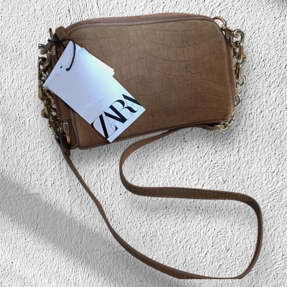 NWOT Zara Elegant Tan Shoulder Bag